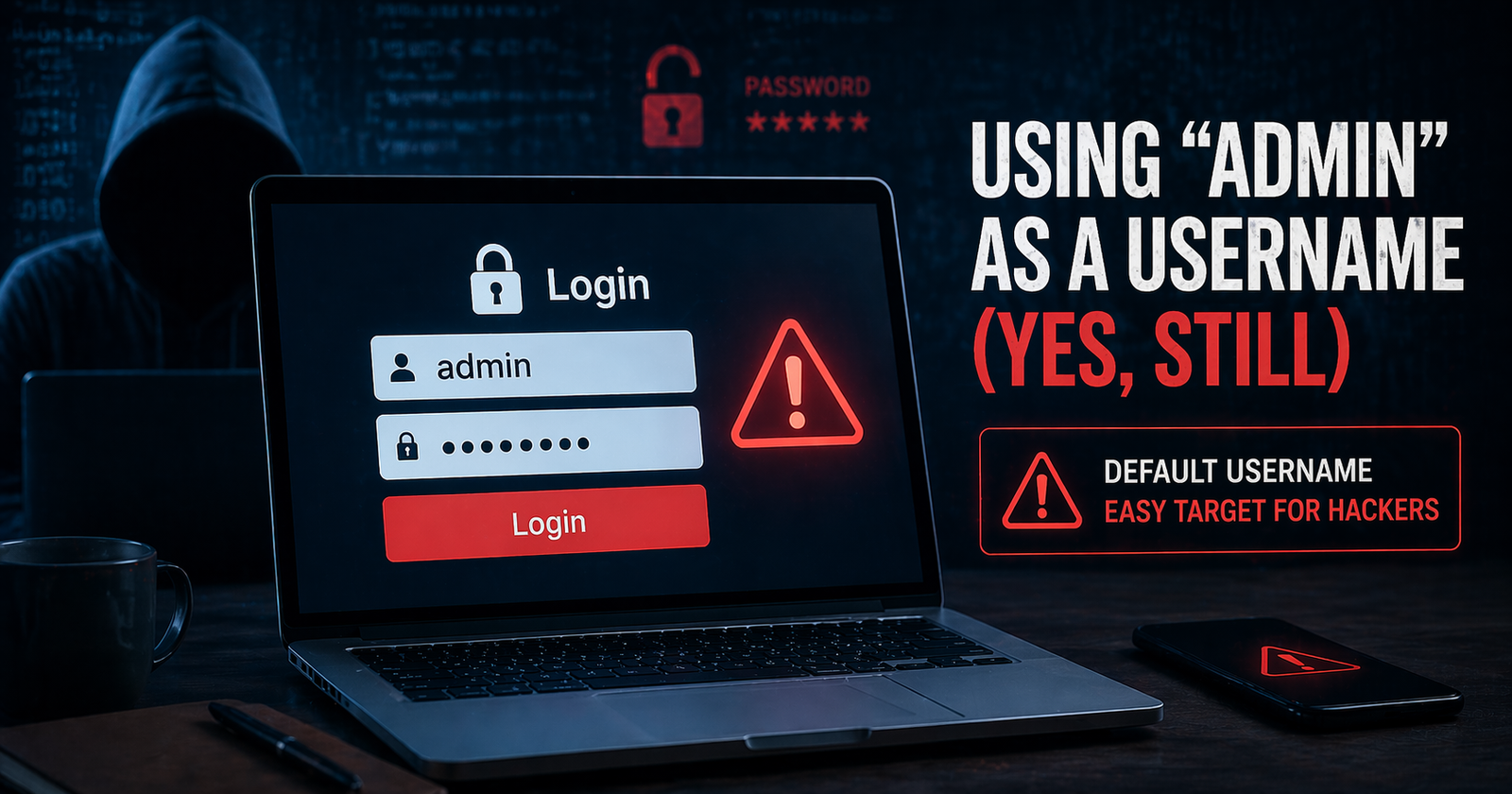 Default admin username vulnerability in websites